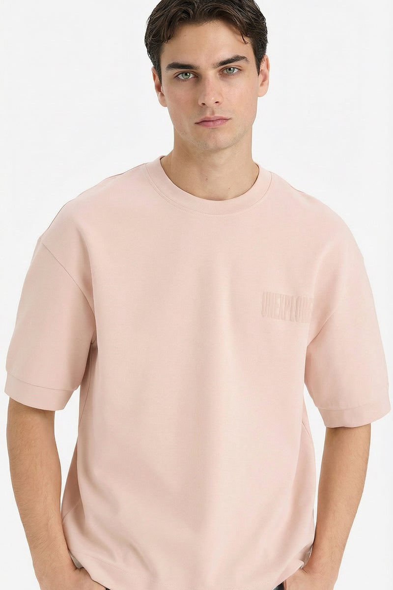 DeFacto Pink Man Breathable Loose Fit Printed T-Shirt Casual - Image 1